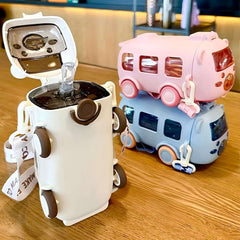 Cute Bear Baby Bus Tritan Water Bottle