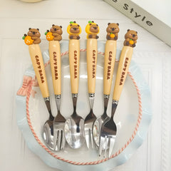 CAPYBARA Kids Spoon & Fork Set(1 Spoon & 1 Fork)