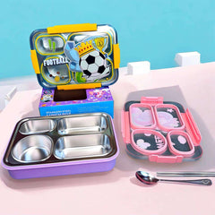 FunBite Bento Lunch Box Stainless Steel (4 Compartment) (Leak Proof)