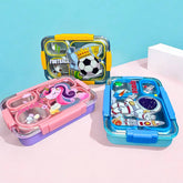 FunBite Bento Lunch Box Stainless Steel (4 Compartment) (Leak Proof)