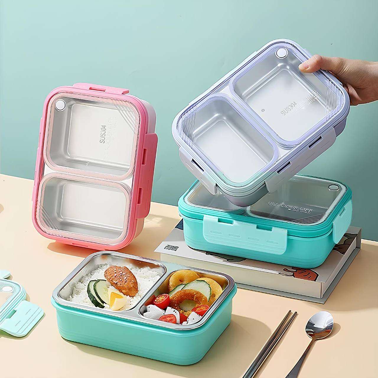 Happy Meal Bento Lunch Box (Leak Proof)(2 Compartment)