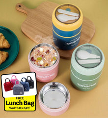 Bento Treat Lunch Box + Soup Bowl (Leak Proof)(2 Compartment)