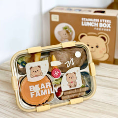 Kawaii Bear Family Bento Lunch Box ( 3 Compartment)