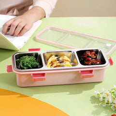 Meal Time Bento Lunch Box (Spill Free)(3 Compartment)