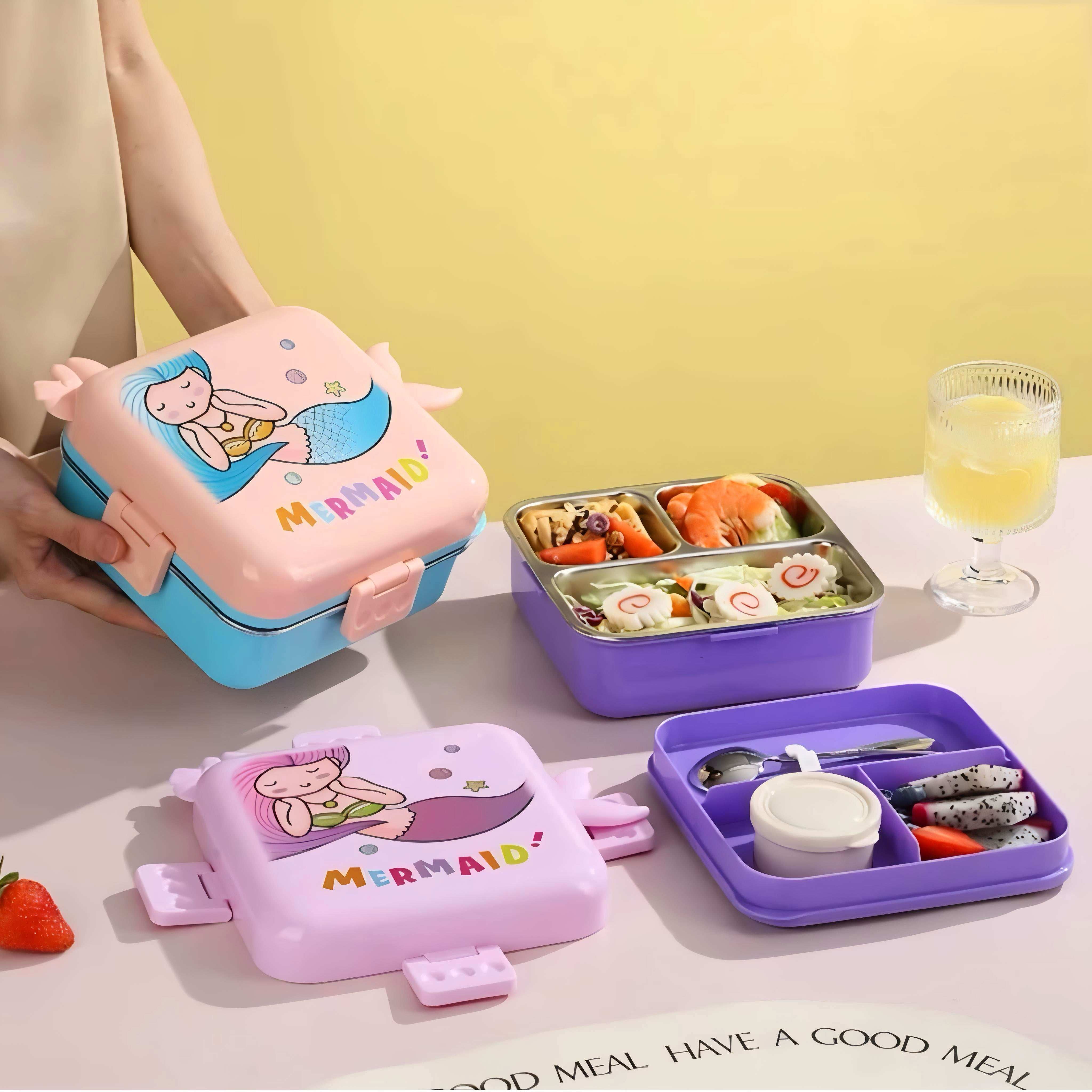 Mermaid 🧜♀️ Bento Lunch Box (Spill Free)(3 Compartment)