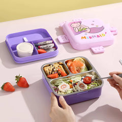 Mermaid đ§ââď¸ Bento Lunch Box (Spill Free)(3 Compartment)