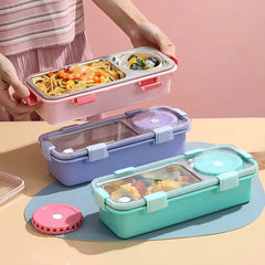 Slim Bento 2 Compartment Stainless Steel Box (spill Free)