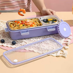 Slim Bento 2 Compartment Stainless Steel Box (spill Free)