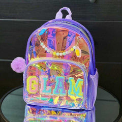 12” VEST Trendy Holographic Backpack for Girls