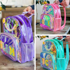 12” VEST Trendy Holographic Backpack for Girls