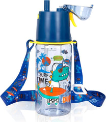 Vest Misting Water Bottle with Straw/Lanyard for School Boys / Girls