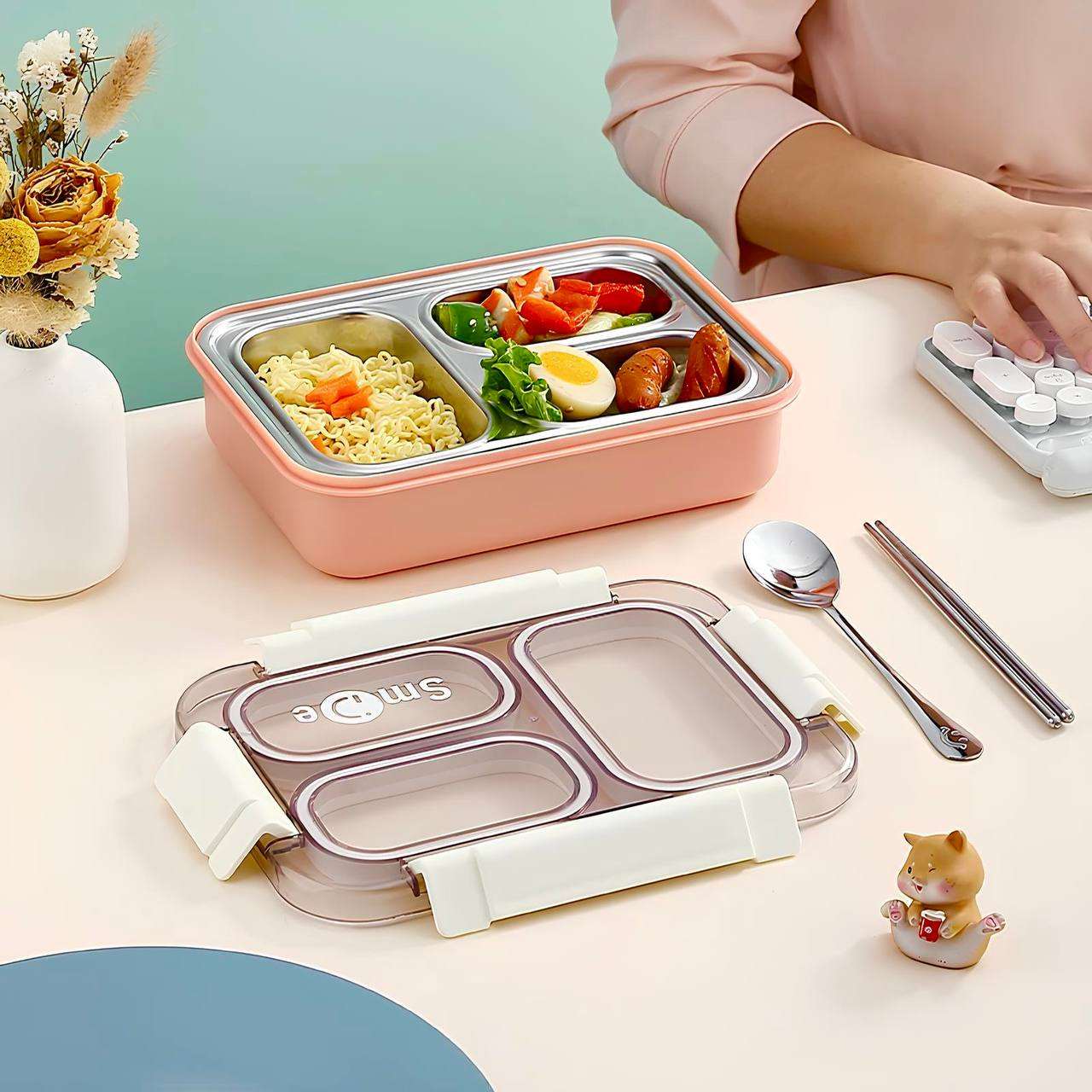 Bento Buffet Lunch box (Leak Proof)(3 Compartment)