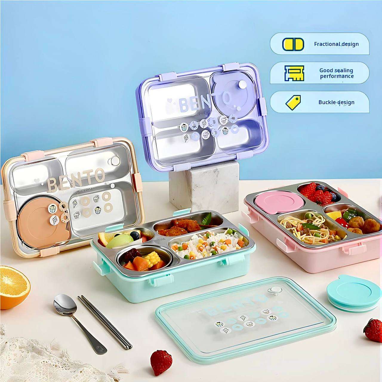 Bento Buddy Lunch Box (Spill Free)(4 Compartment)