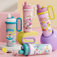 Cartoon Doodle Tumbler – 700 ML (Dual Mode)