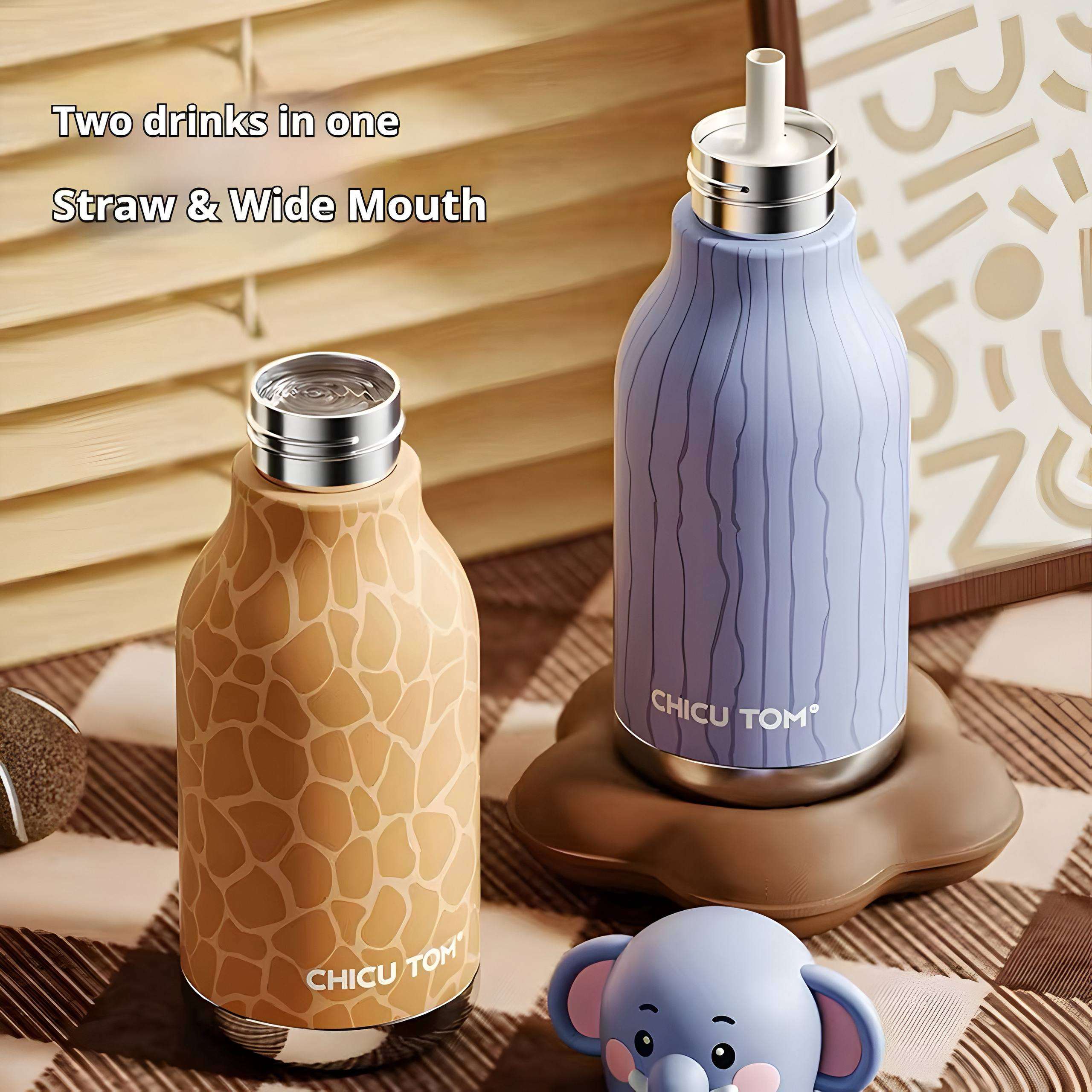 Chicu Tom Wild Buddy Kids Bottle – Straw & Open Sip
