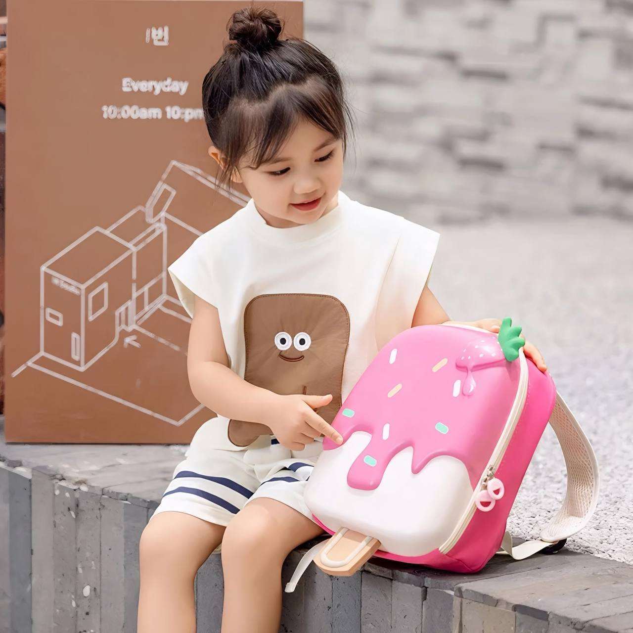 Cute 3D Ice Cream Backpack for Kids