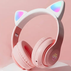 Cute Cat Wireless Headphone With RGB  - For Girls