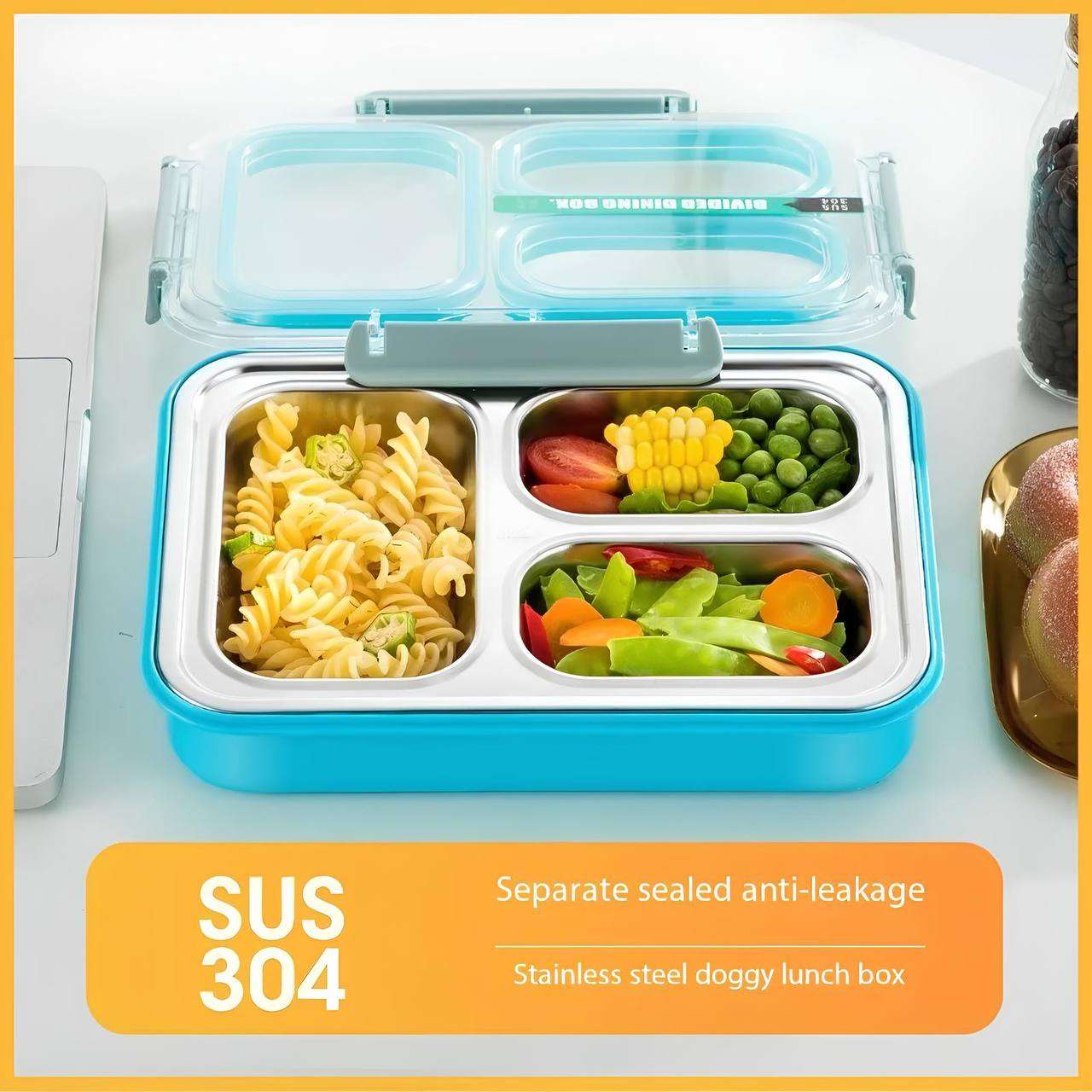 Fiesta Bento Lunch Box (Leak Proof) (3 Compatment)