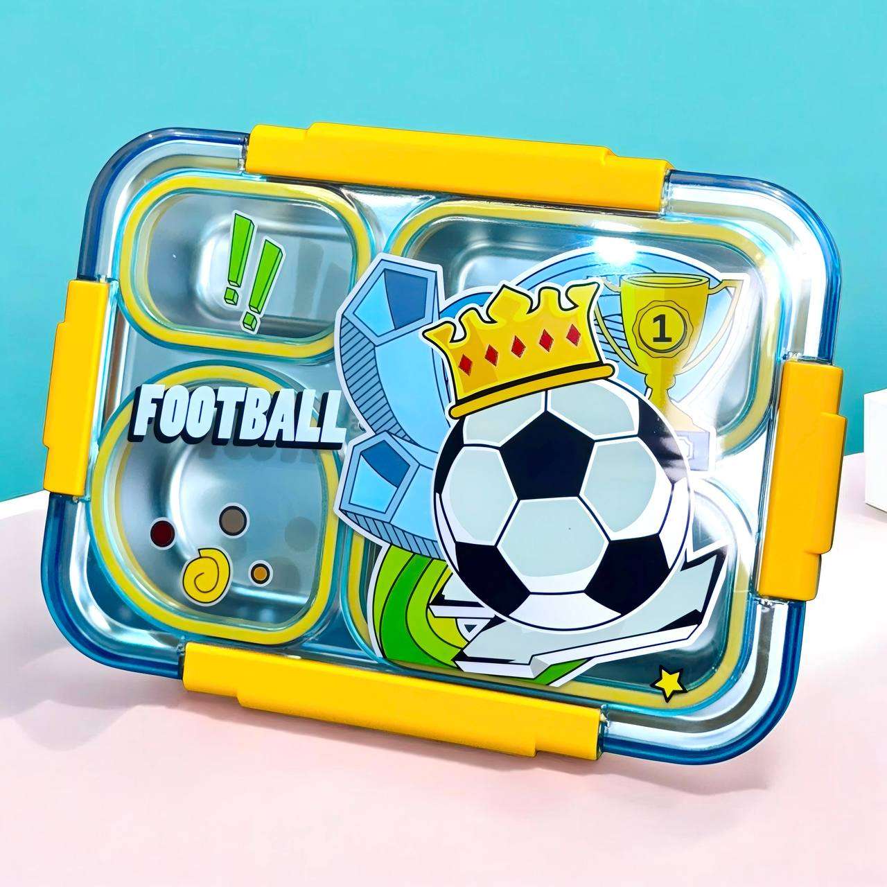 FunBite Bento Lunch Box Stainless Steel (4 Compartment) (Leak Proof)