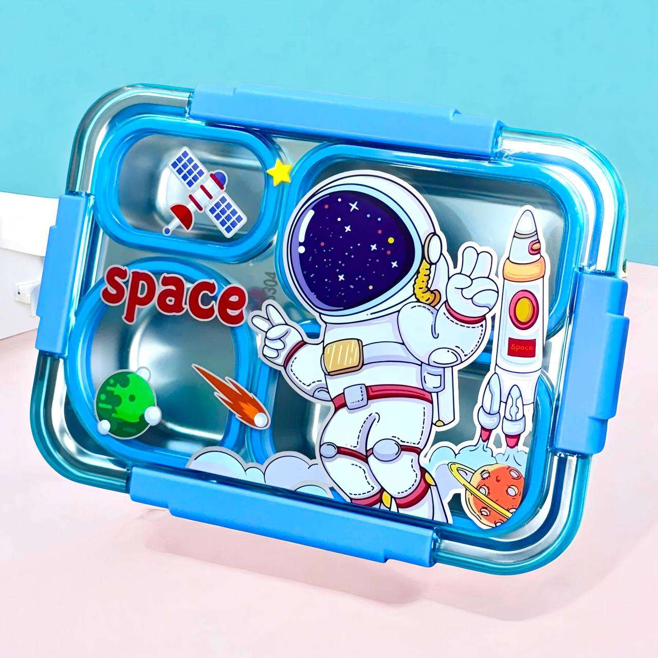 FunBite Bento Lunch Box Stainless Steel (4 Compartment) (Leak Proof)