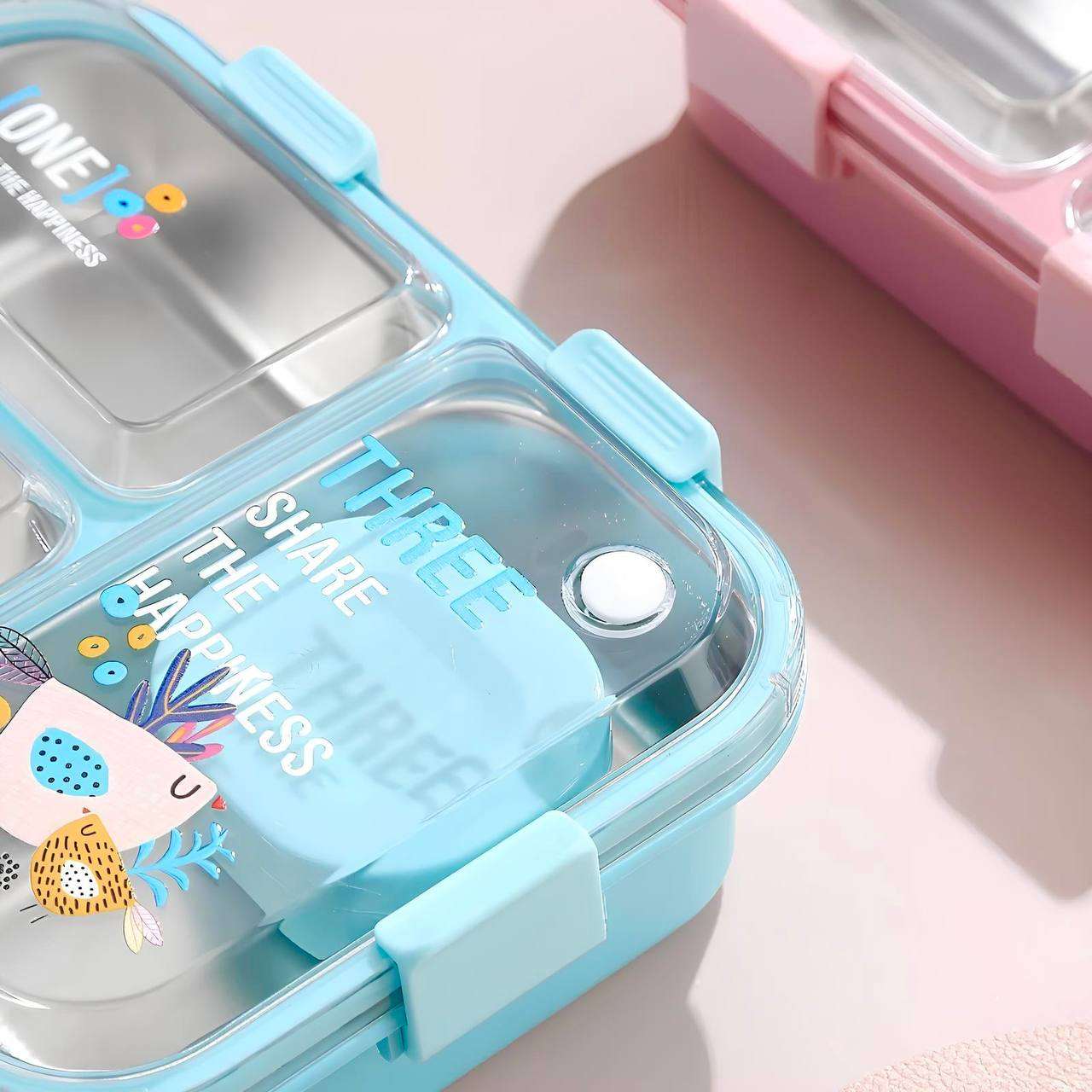 HappyBites Bento Lunch Box (3 Compartment)