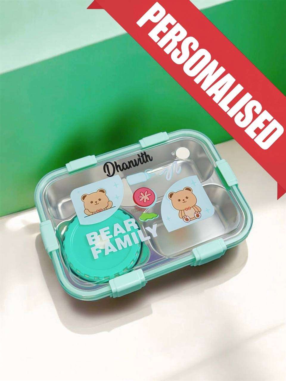 Kawaii Bear Family Bento Lunch Box ( 3 Compartment)