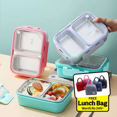 Happy Meal Bento Lunch Box (Leak Proof)(2 Compartment)