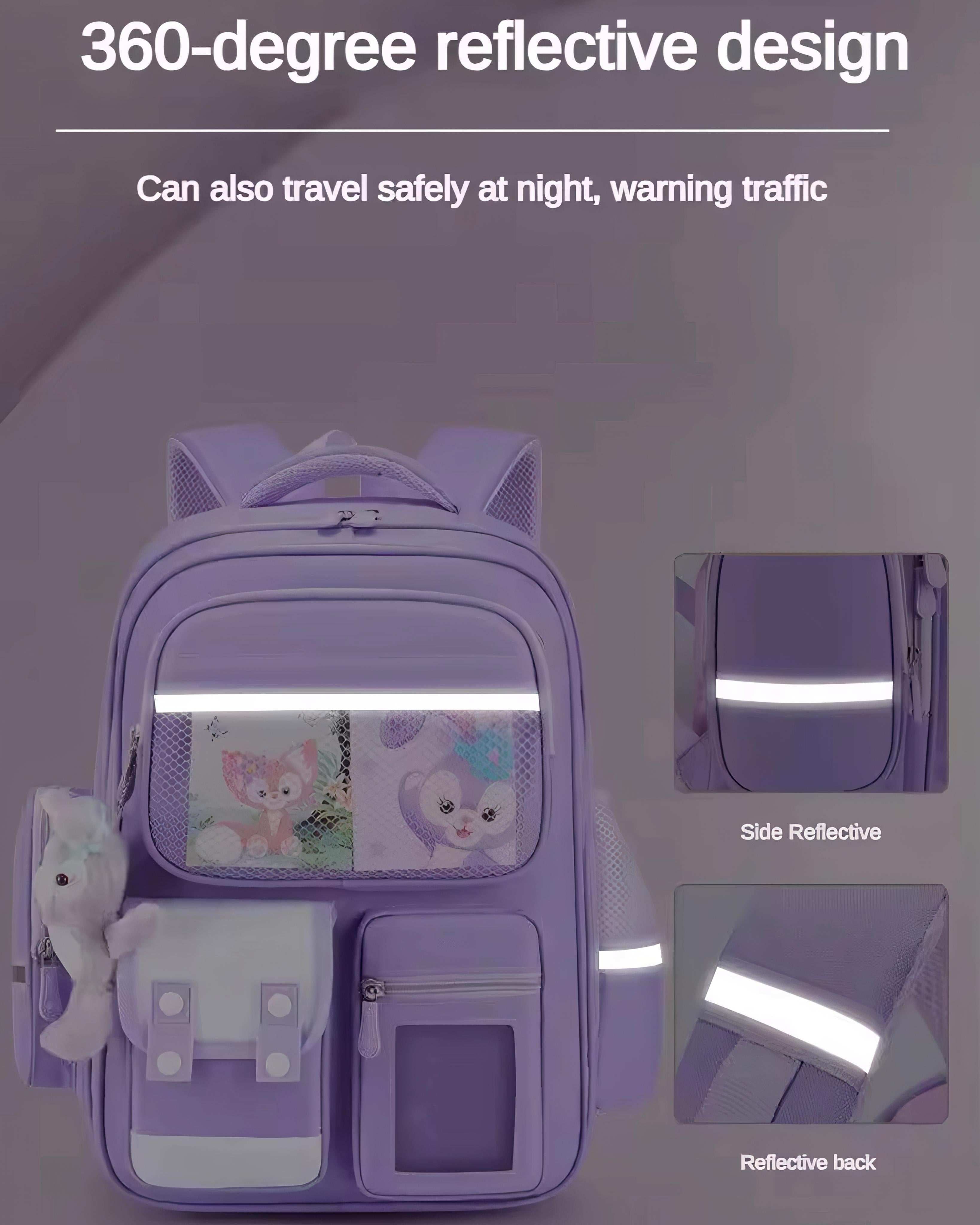 Kawaii Kids Bagpack 17 Inch 8 Pocket