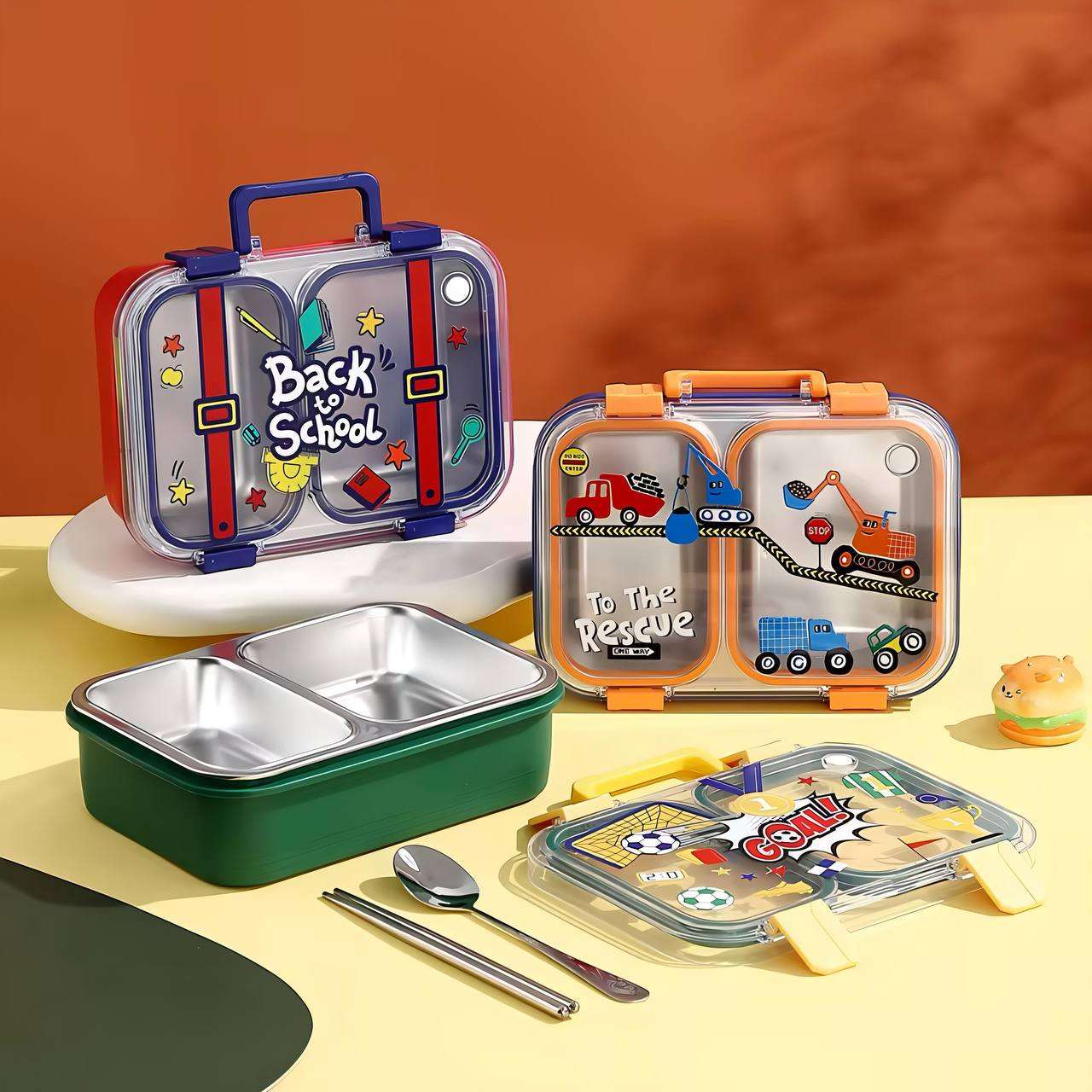 Little Champ 🍱 Bento Lunch Box (2 Compartment)(Leak Proof)