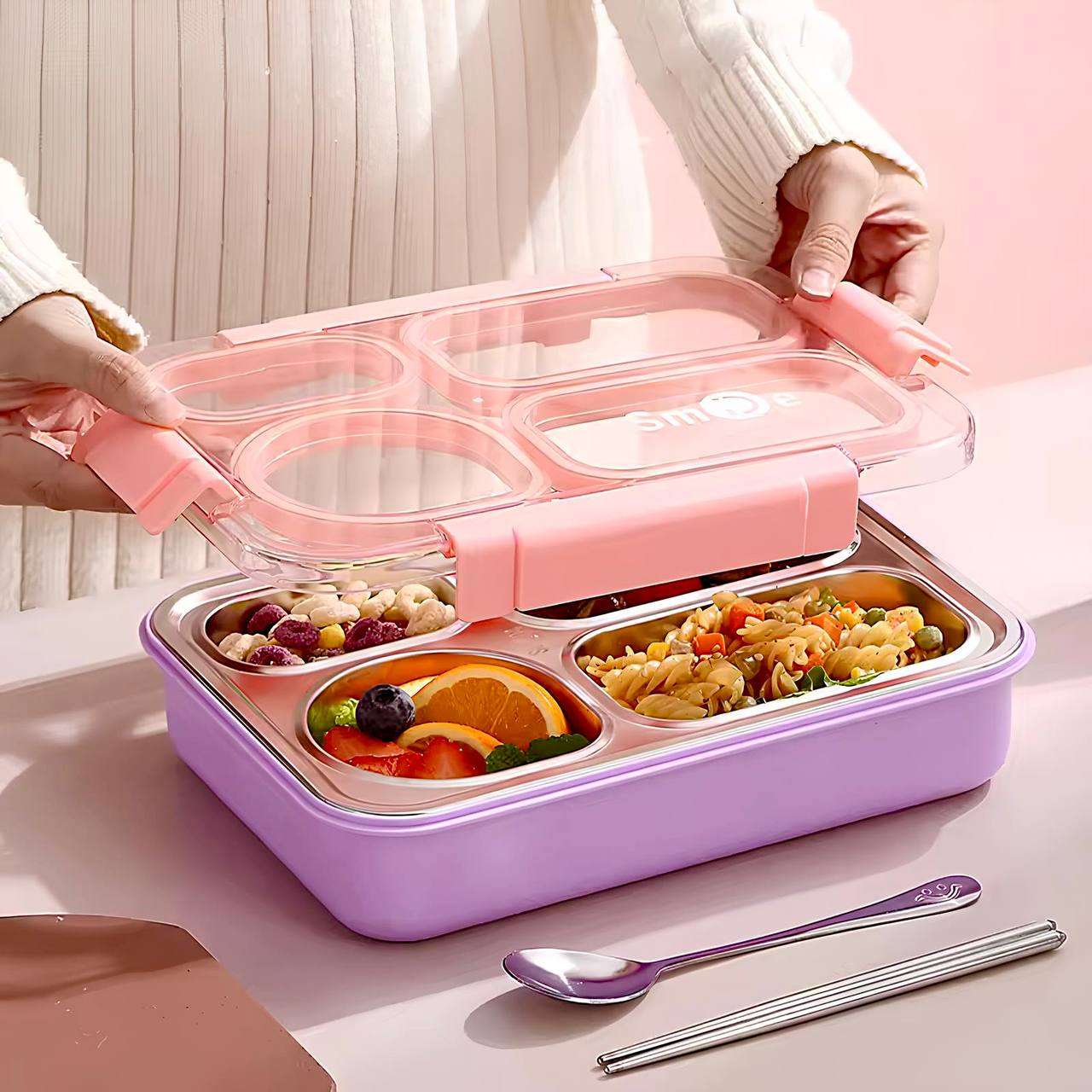 Meal Mate Bento Lunch Box (4 Compartment) (Leak Proof)