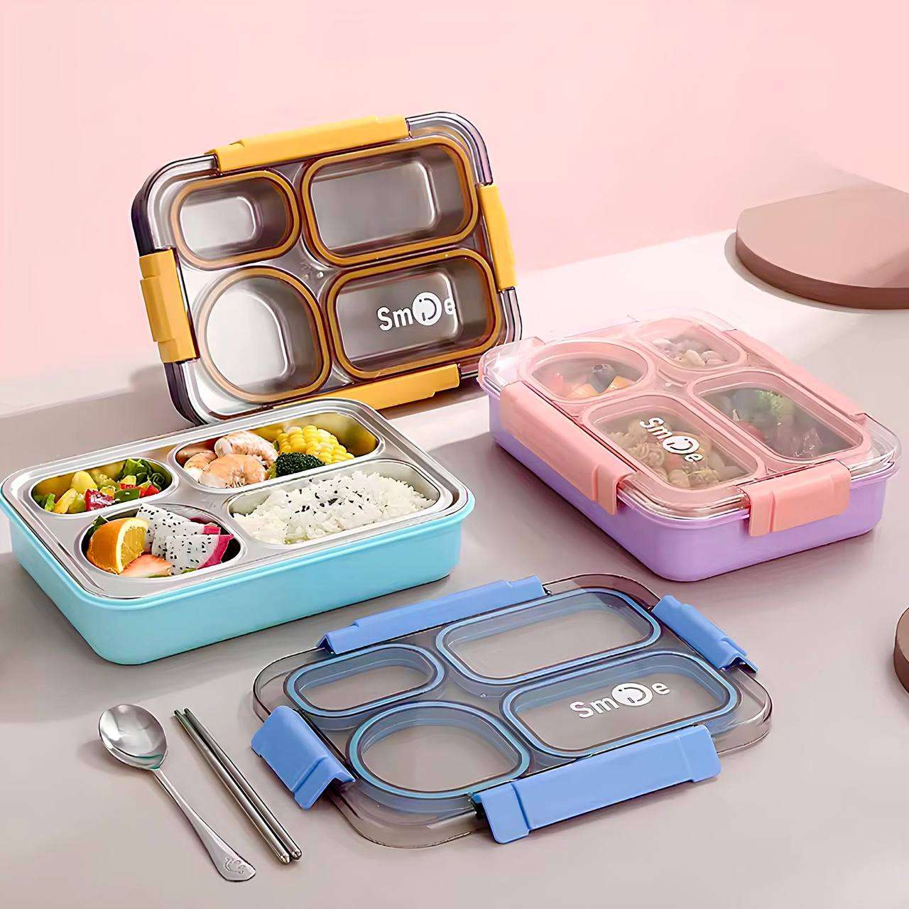 Meal Mate Bento Lunch Box (4 Compartment) (Leak Proof)
