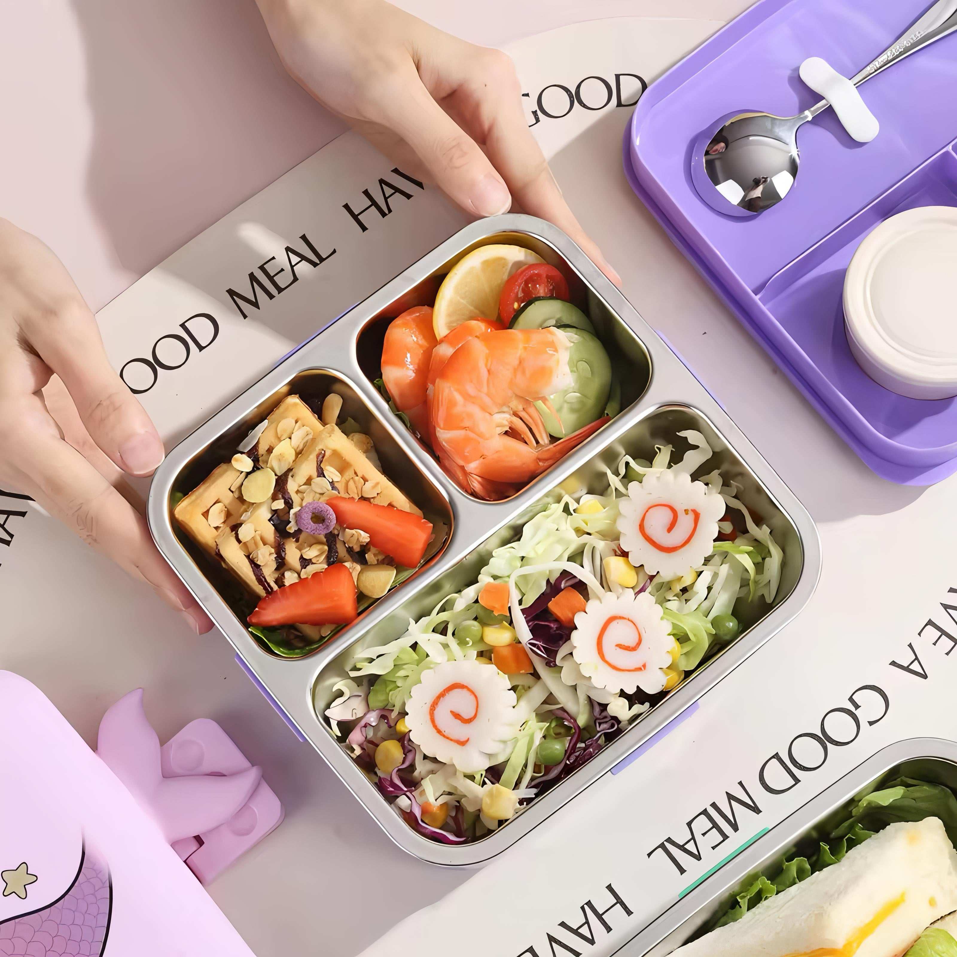 Mermaid 🧜‍♀️ Bento Lunch Box (Spill Free)(3 Compartment)