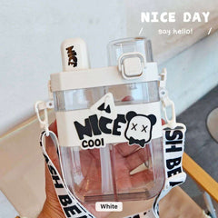 Temu Dual Compartment Sipper Bottle