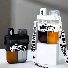 Temu Dual Compartment Sipper Bottle