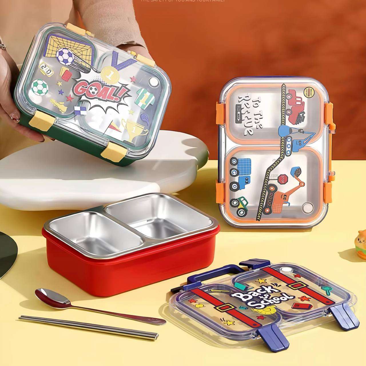 TrioFeast 🍱✨Bento Lunch Box (3 Compartment) (Leak Proof)
